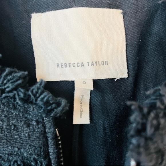 Rebecca Taylor Textured Fringe Tweed Lady Jacket - Picture 8 of 10